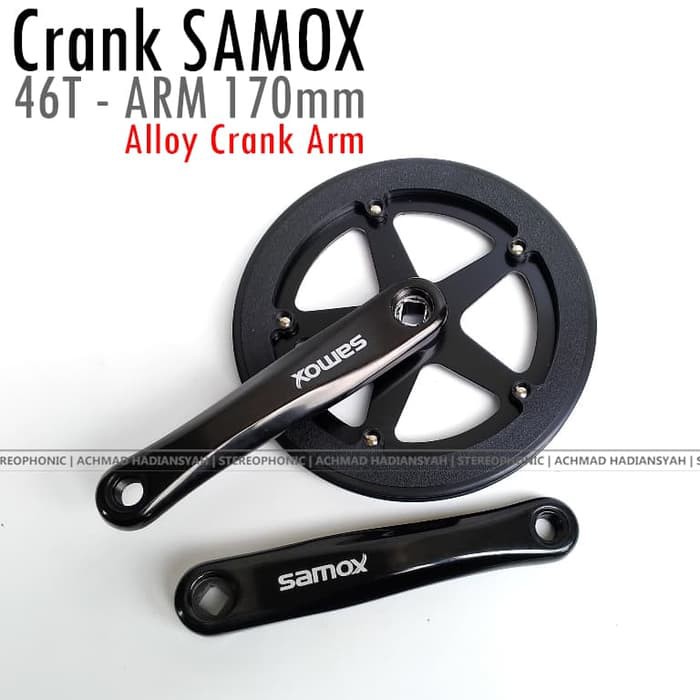 Single Speed Crank Samox Hitam 46t | Crank Fixie | Crank Seli- Hitam