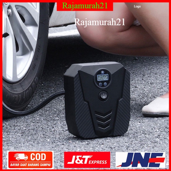 OTOHEROES Inflator Pompa Angin Ban Mobil Elektrik LCD Display - 7RRSAYBK - Black