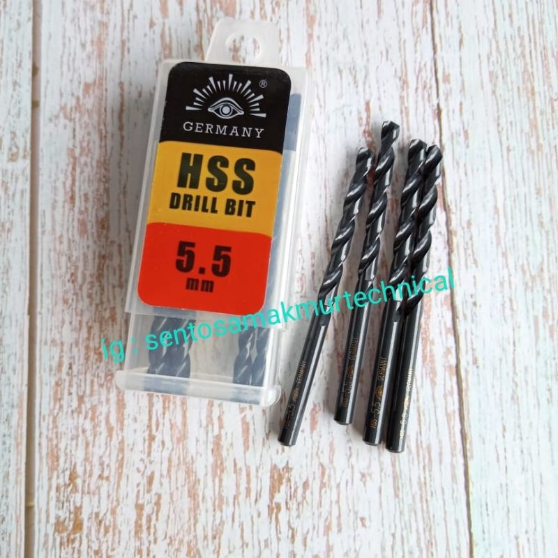 TJAP MATA 5,5 MM Mata Bor Besi HSS 5.5 5,5mm 5.5mm Tjapmata