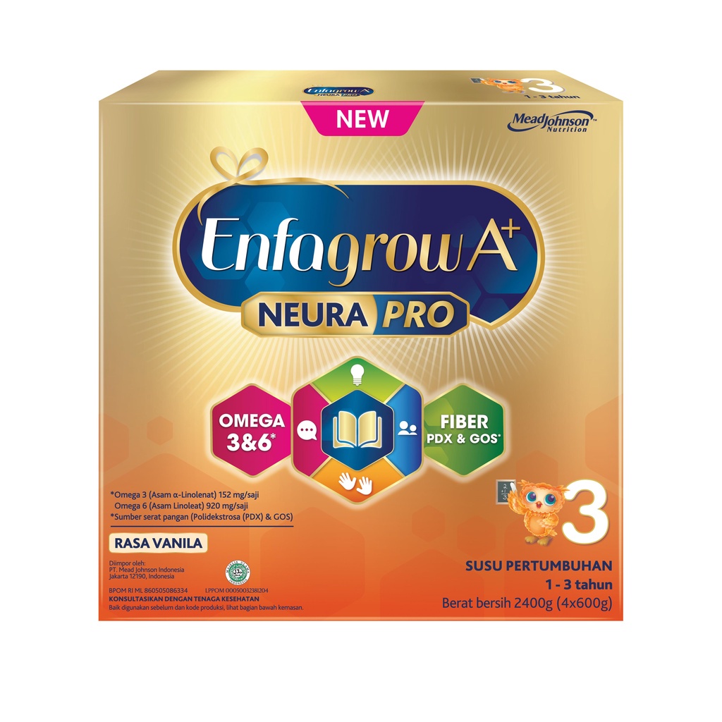 [Medan]-Enfagrow A+ 3 Vanila 2400 gr - Susu Formula Pertumbuhan Batita-[EXPIRY DATE:16-09-2022]-1