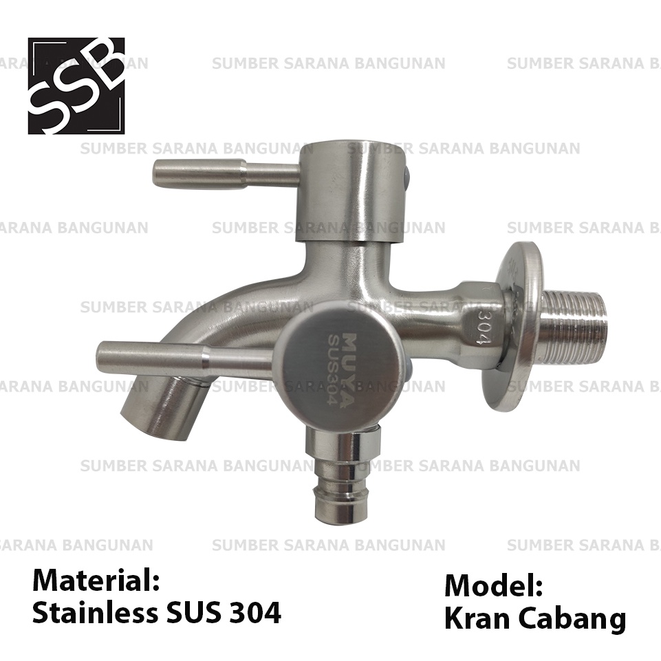 Kran Cabang Stainless 304 / Keran Air Double Shower Stenles Satin