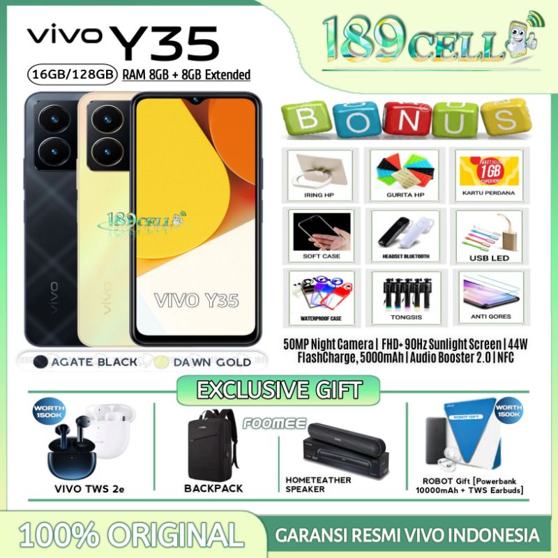 VIVO Y35 Y 35 2022 8/128GB | Y22 6/128 | Y21S 4/128 GARANSI RESMI VIVO INDONESIA