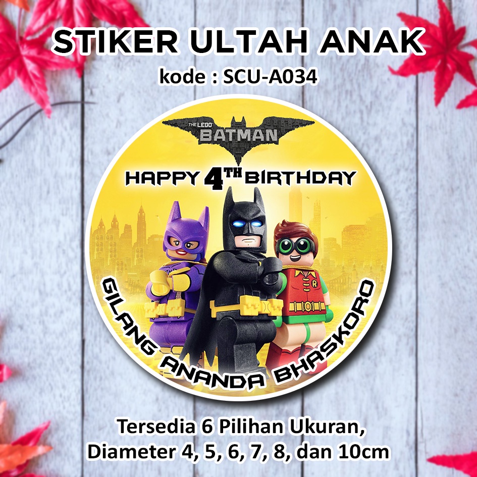 

STIKER ULANG TAHUN ANAK LEGO BATMAN BIRTHDAY STICKER LABEL BINGKISAN SOUVENIR KEMASAN KOTAK NASI BOX KUE MAKANAN TUMPENG MINI KIDS BIRTHDAY SEGEL HAMPERS