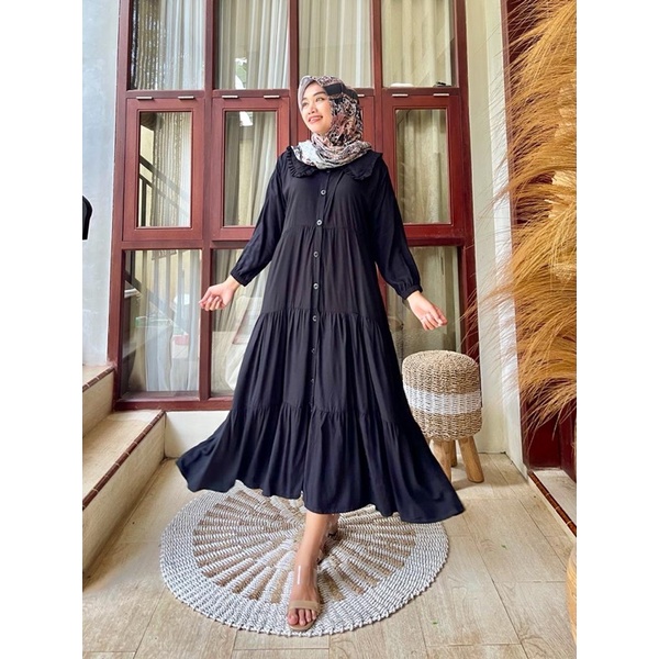 gamis twil ori super busui kancing depan