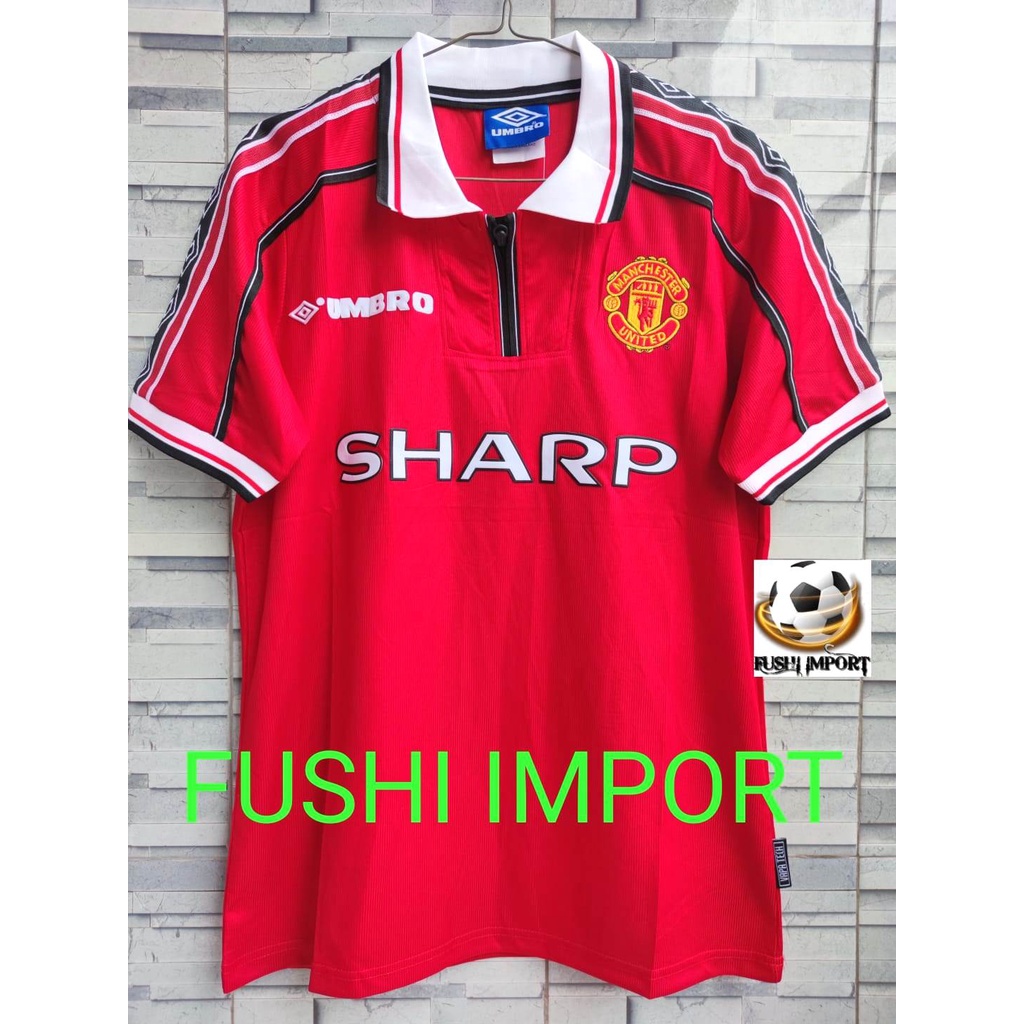 HQ RETRO JERSEY BOLA MU HOME 1999 SHARP HQ