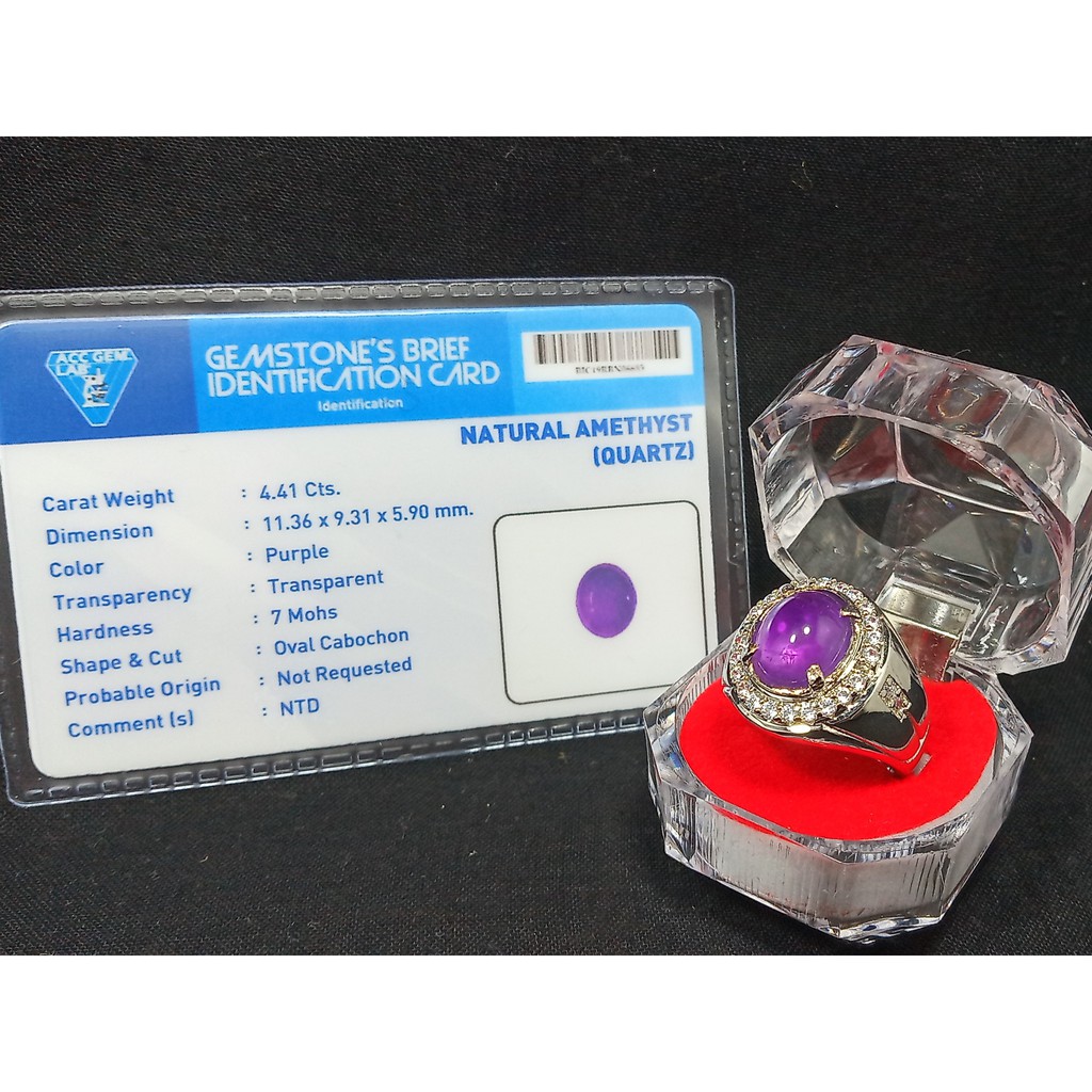 BATU CINCIN KECUBUNG AMETHYST & MEMO LAB