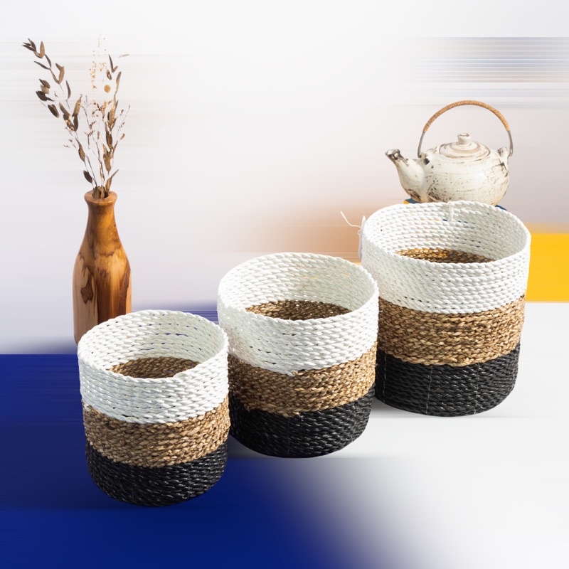 Coverpot Seagrass set of 3 Ready All color