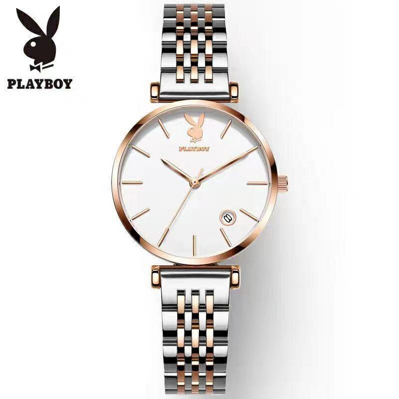 JAM TANGAN WANITA PLAYBOY RANTAI KOMBI DAN TANGGAL