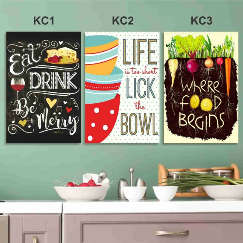 Walldecor Pajangan Dinding Kayu Dapur Kicthen ukuran A3 (30cm x 40cm)