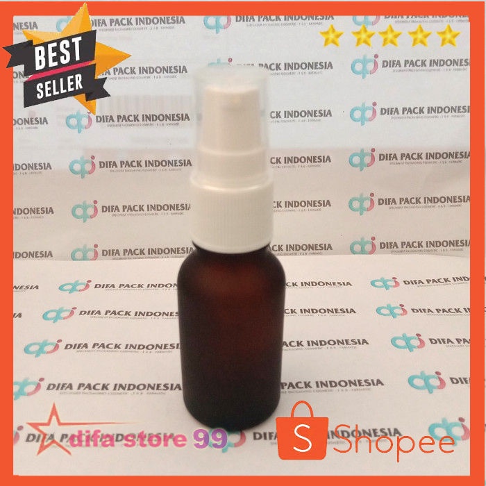 Botol kaca 15ml pump treatmen putih body coklat doff teball ( Paket isi 10 pcs )