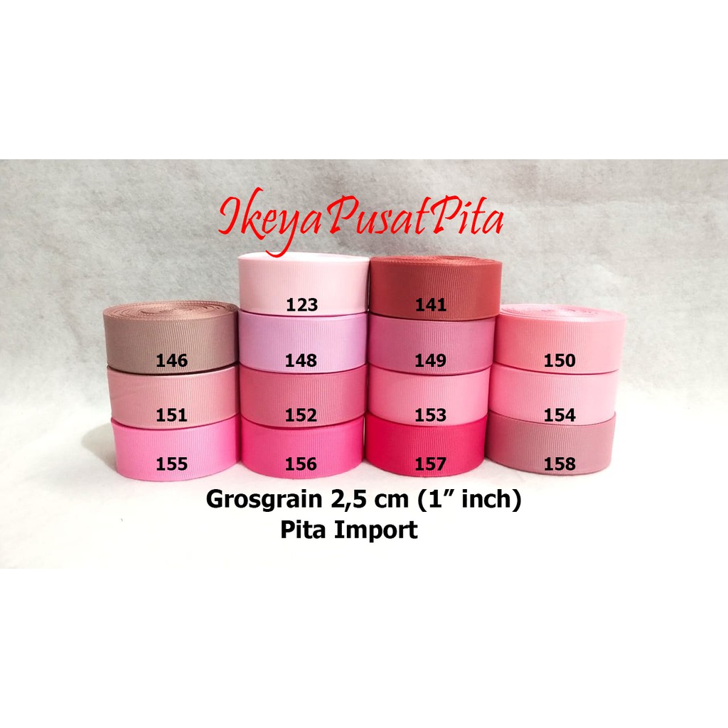 

(10 yard) Pita Grosgrain Polos 2,5 cm (1" inch) | Pita import | Grosgrain Ribbon 25 mm pg 2 | Toko Bahan Craft | Ikeya Pusat Pita