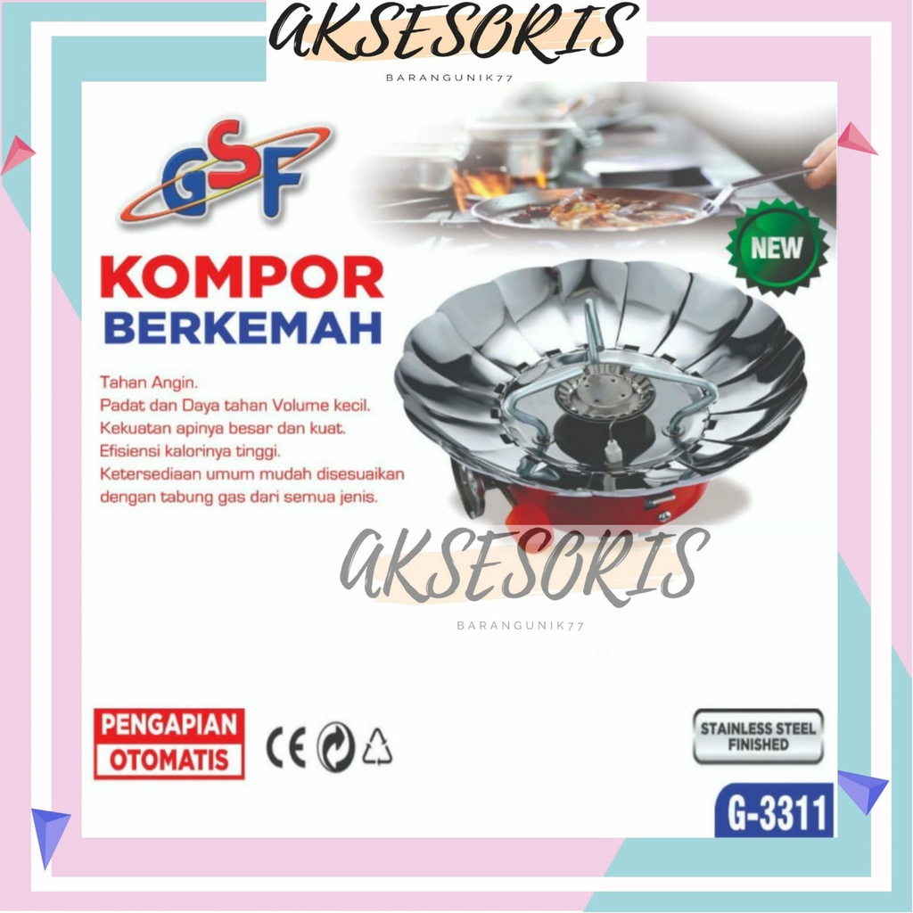 KOMPOR CAMPING WINDPROOF CAMPING STOVE / KOMPOR ANTI BADAI / KOMPOR KEMBANG  / KOMPOR MINI KEMBANG / KOMPOR BERKEMAH GSF G-3311 / KOMPOR GSF G 3311 / GSF 3311