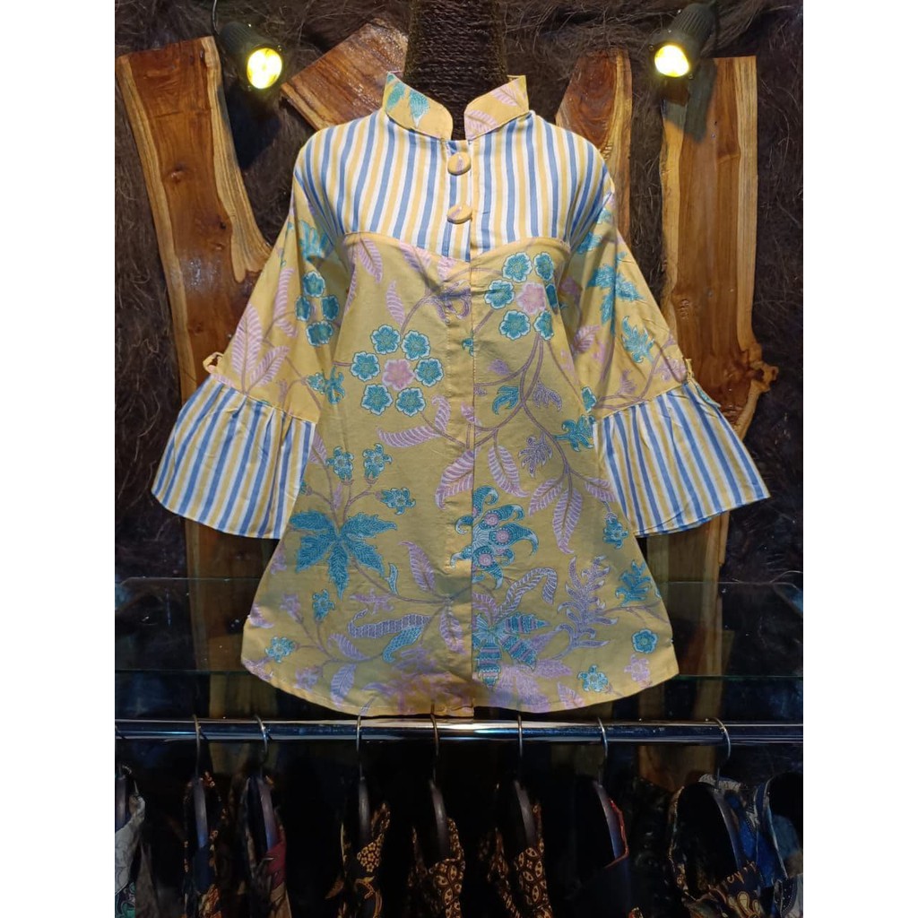Blus Batik Baju Kerja Atasan Wanita Model Unik Cantik Seragam Guru PNS Formal Kantor Pegawai Bank 05