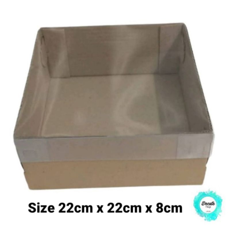 Dus Kue Tutup Mika/ Box Cake Corrugated/ Box Kue Eflute Tutup Mika