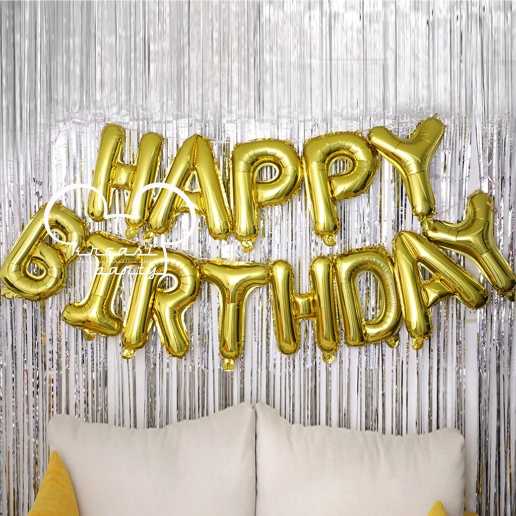 Jual Balon Happy Birthday Set #4 / Balon Happy Birthday Gold / Balon