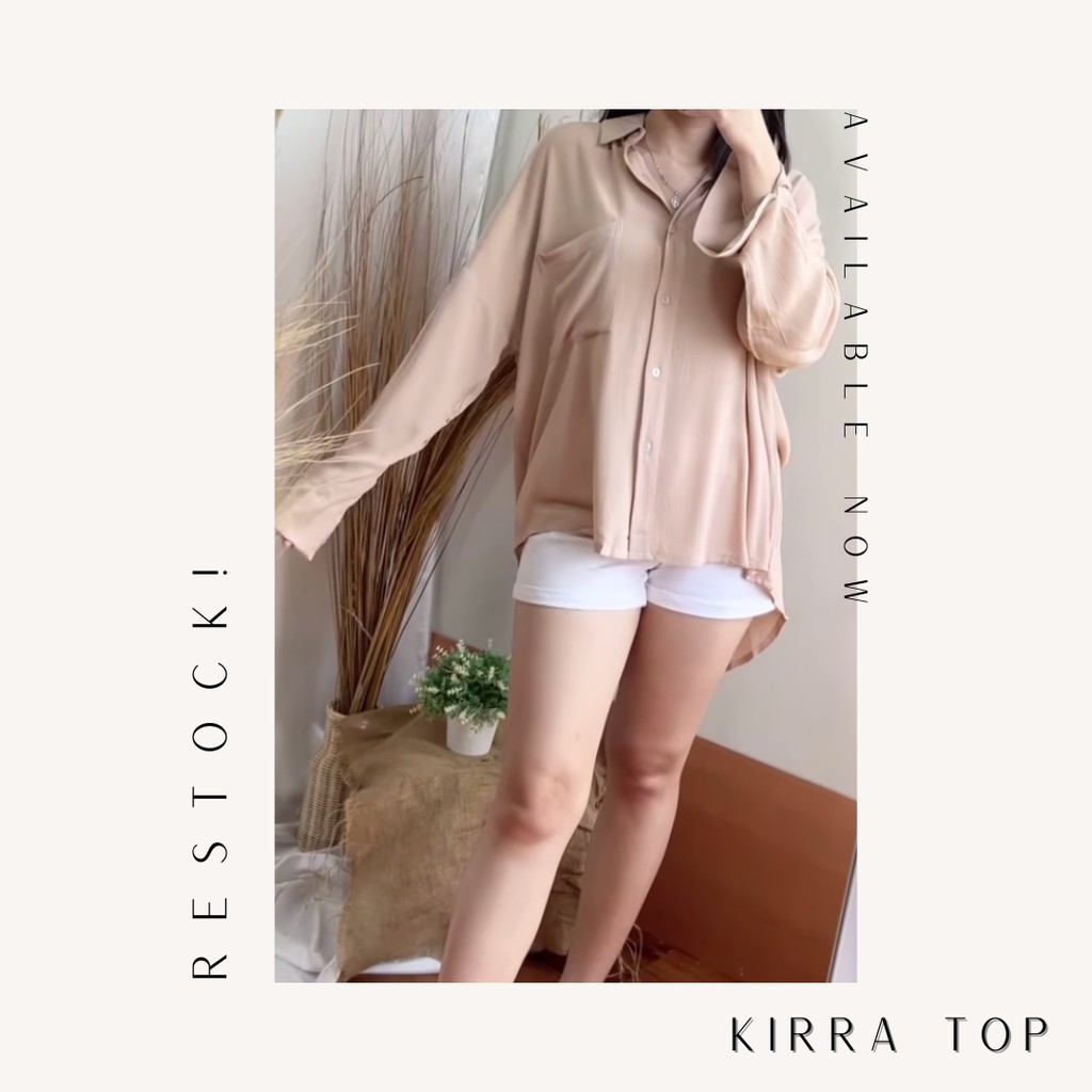 Kirra Top - Kemeja Wanita Bahan Rayon Crinkle Best Seller - BIG SIZE-Nude