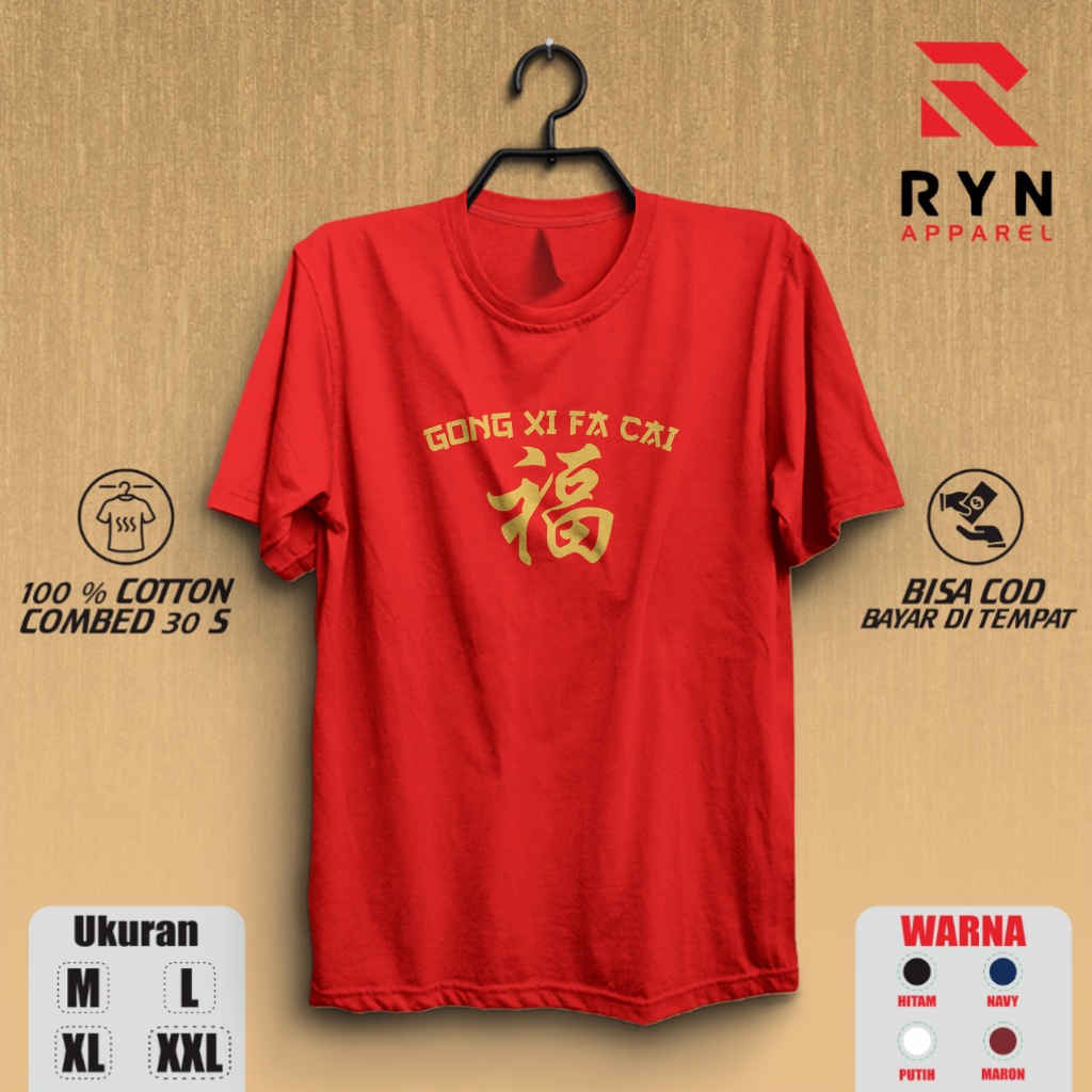 Kaos Imlek GONG XI FA CHAI 2022 Chinese New Year 2022 SINCIA Premium Thsirt Kaos Pria Wanita R2