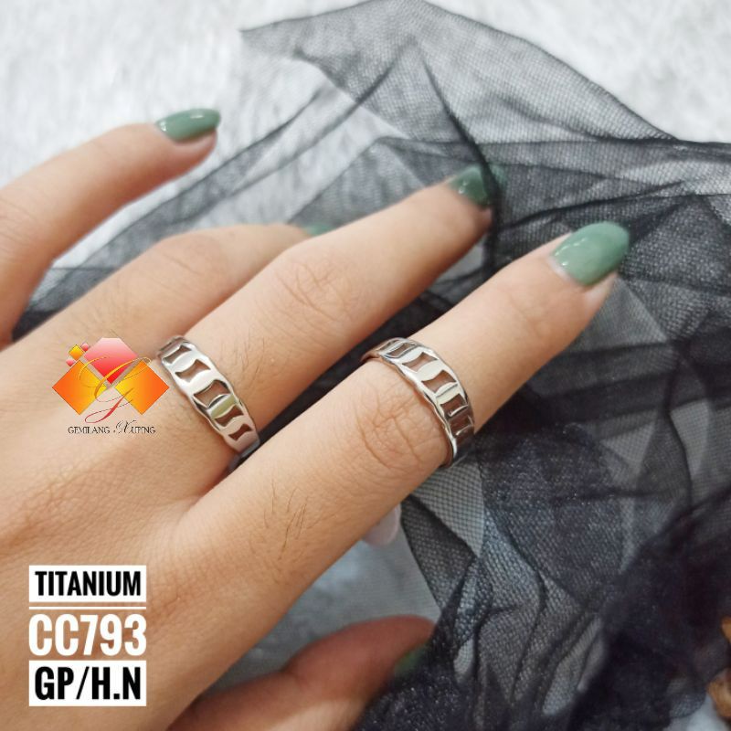 CINCIN TITANIUM RANTAI SLAYER GOLD PERAK anti karat anti luntur