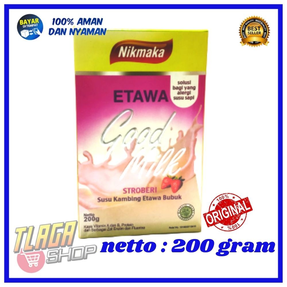 

SUSU KAMBING ETAWA BUBUK NIKMAKA GOOD MILK RASA STROBERI 200gr 100% ASLI ORIGINALBERKHASIAT TERLARIS