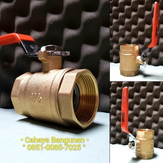 Ball Valve KITZ Stop Kran Kuningan Keran StopKran 11/2" 1 1/2 Inc Inch