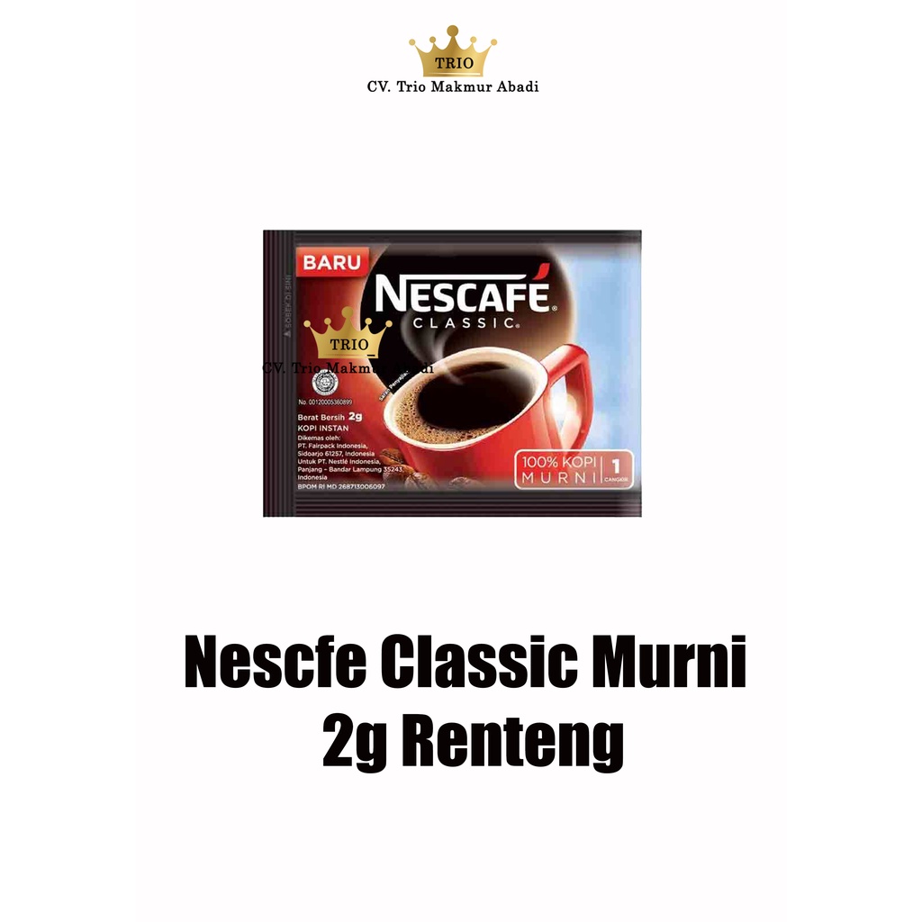 

Nescafe Kopi Murni Classic 2g Renteng