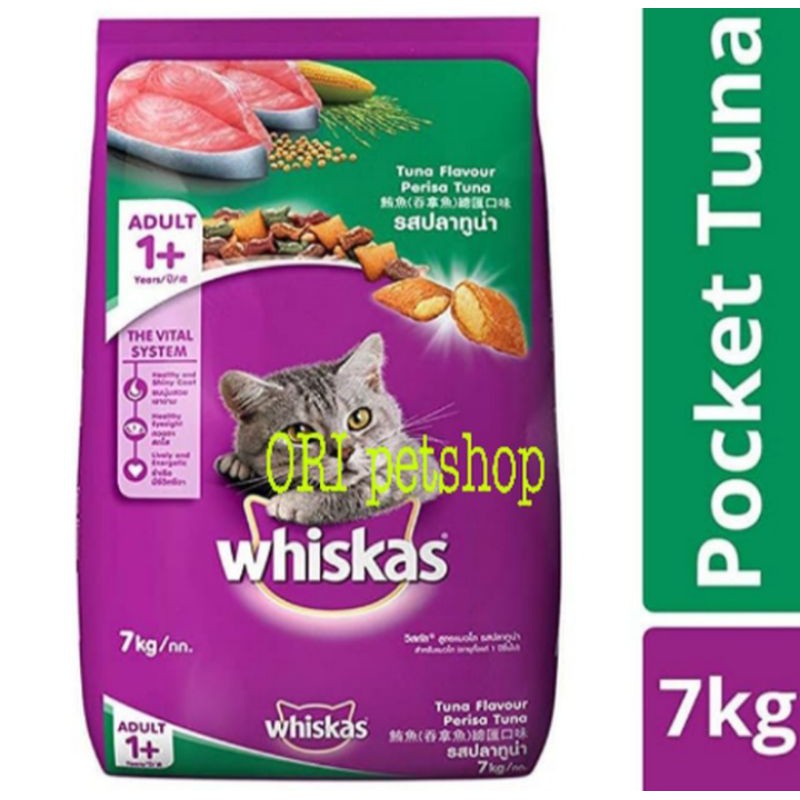 Grab Gojek Only makanan kucing whiskas adult tuna 7 kg