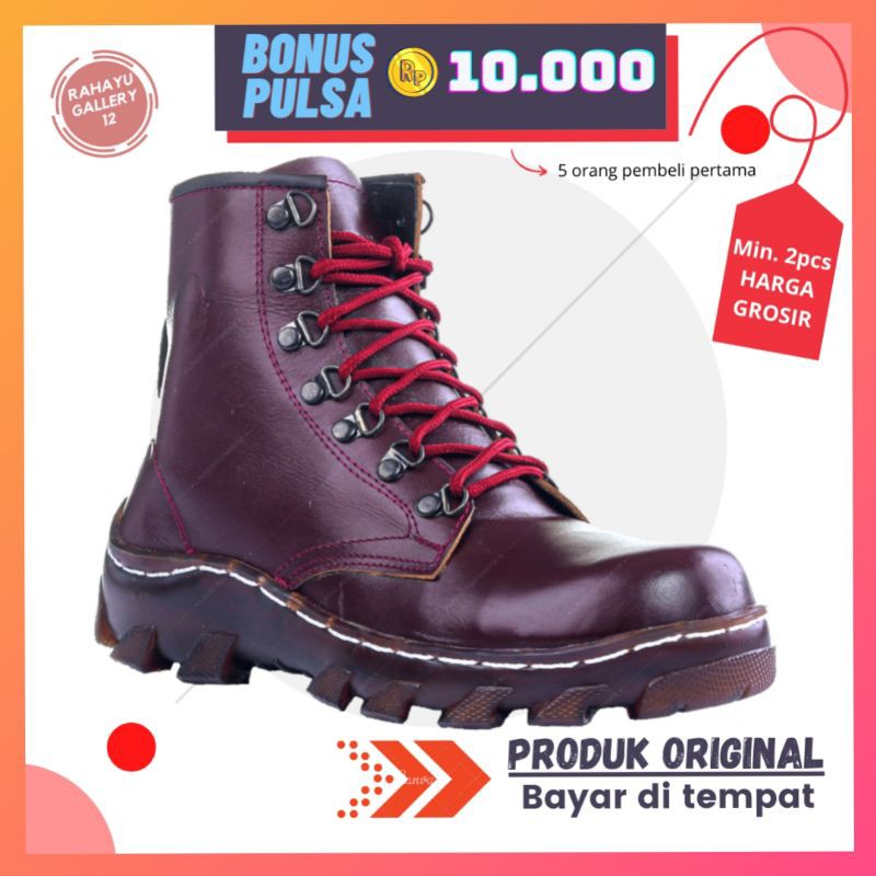 Lavio Holden Sepatu Safety Boots Touring Pria Sol Lentur Anti Licin