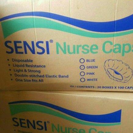 nurse cap merek sensi isi 100 pcs / tutup kepala medis 100 pcs