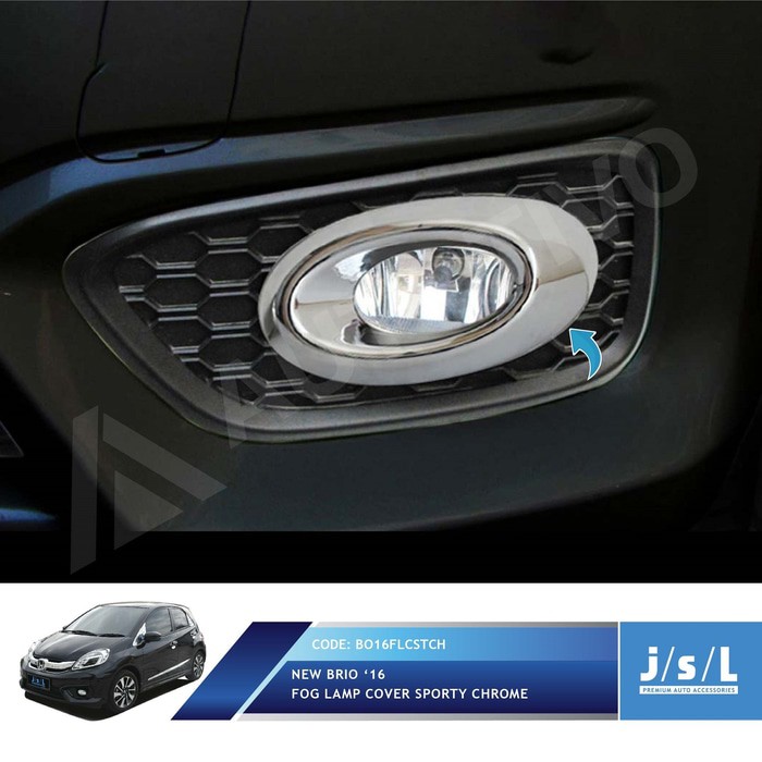 Brio 2016 2017 Facelift Aksesoris Cover Ring Fog Lamp Lampu Kabut Sporty Chrome JSL