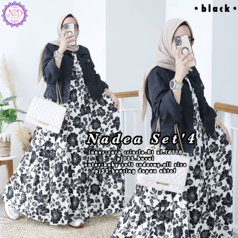 NADEA SET/SETELAN WANITA ZARA CRINKLE FIT TO XL/OUTER BABY SOFT CODORAY