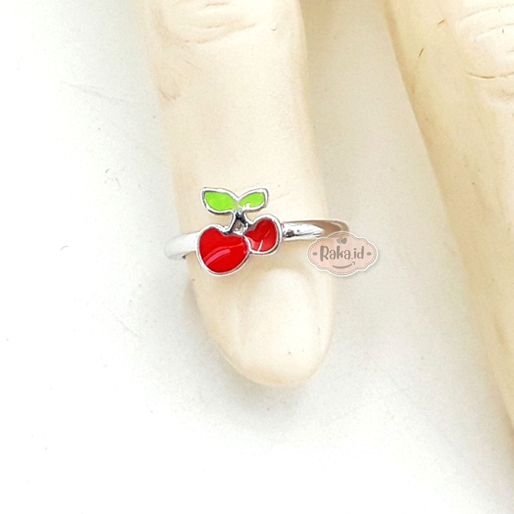 Cincin Anak Motif 2 Cherry Gold &amp; Silver Perhiasan Cantik Anak 855