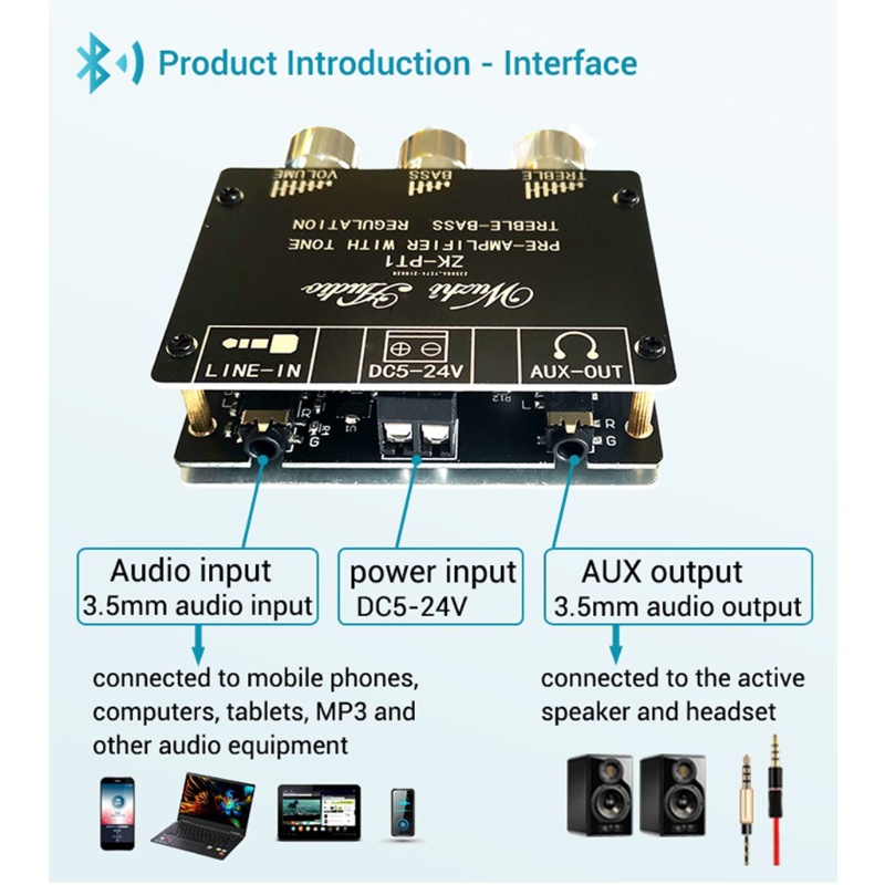 VIVI   Bluetooth-compatible 5.0 Amplifier Board 2 Channel Home Audio Stereo Module