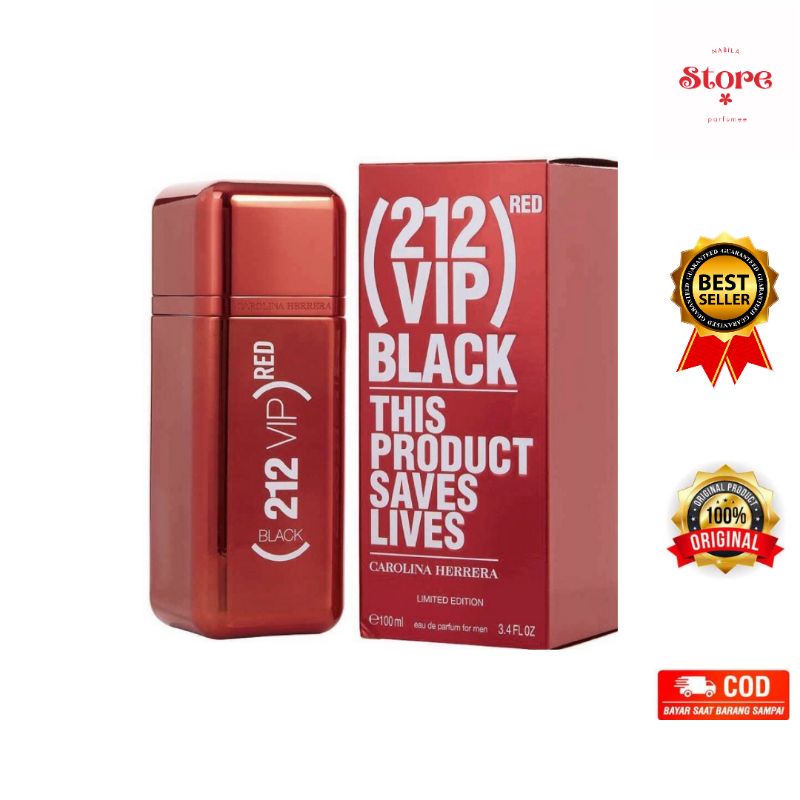 212 VIP BLACK RED EDP ORIGINAL / PARFUM PRIA CAROLINA HERRERA PARFUM COWO PARFUM COWOK