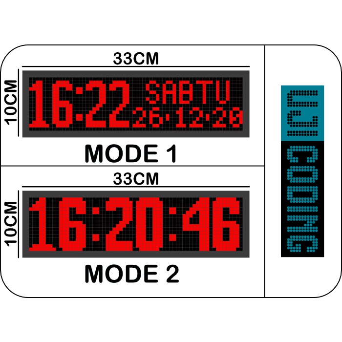 Jam Meja Dinding Digital Panel P4 P4.75 Red Merah Setting Tombol