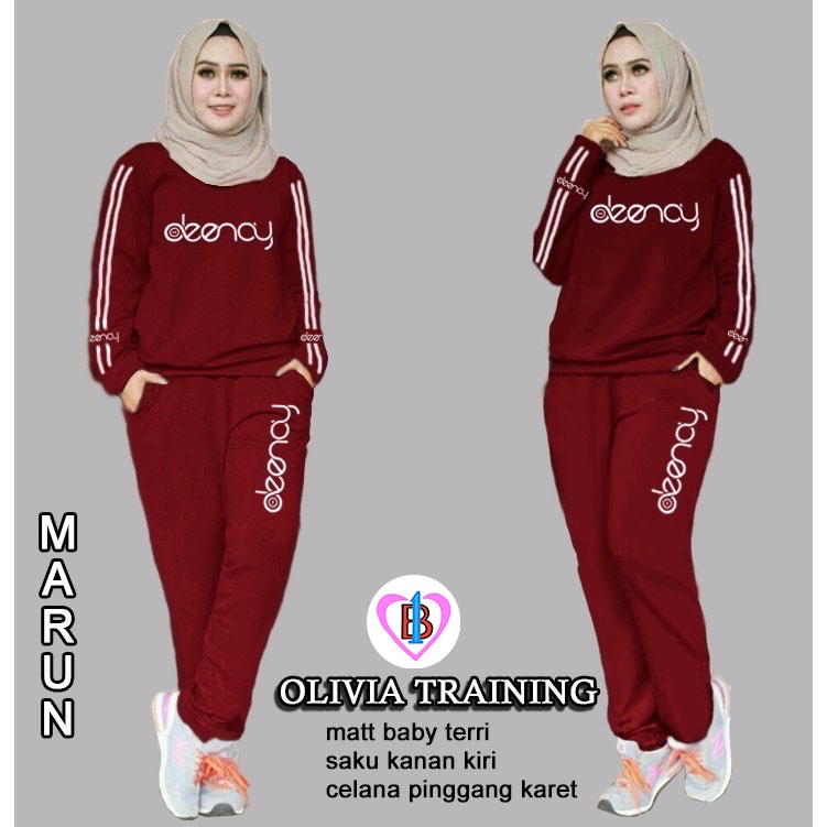 OLIVIA TRAINING Stelan olahraga WanitaTerkini B1-Love 61204-65260-69112-73154 (L-XL-XXL-3XL)