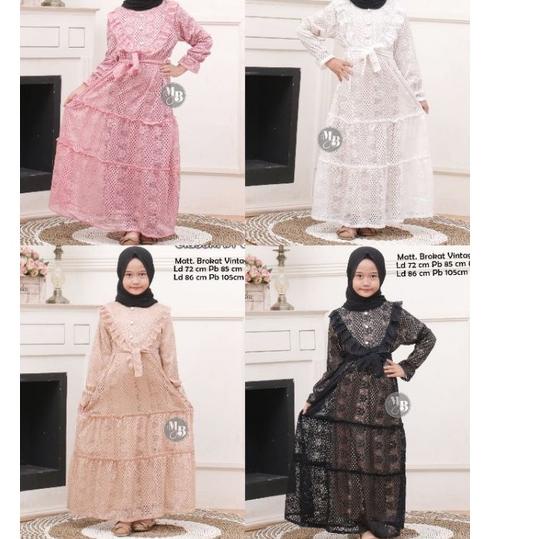 Terbagus.. Gamis Tile Anak - Gamis Brokat Anak - Dress Anak