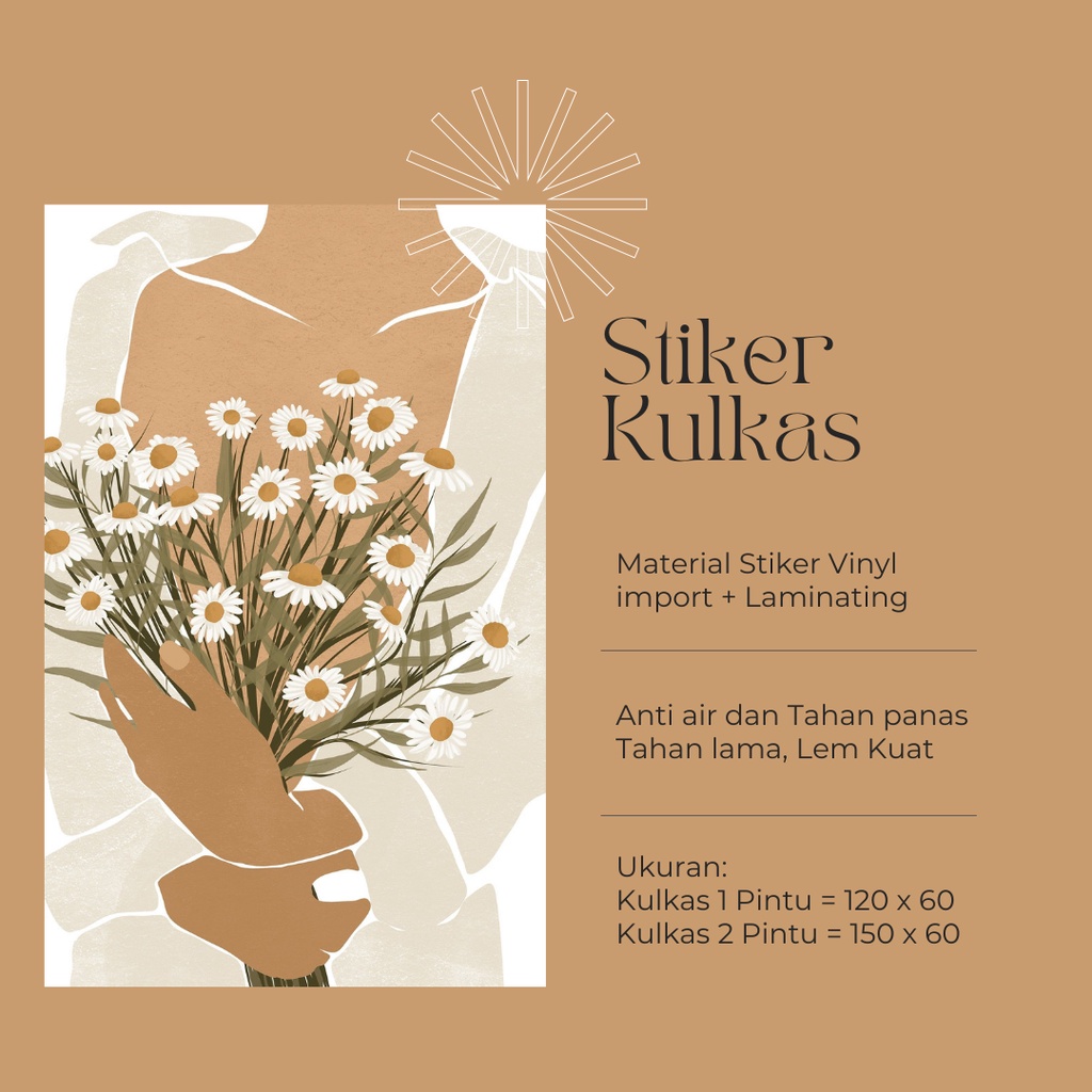 Stiker Kulkas 1 Pintu dan 2 Pintu motif Minimalist kode MT-43 - FX