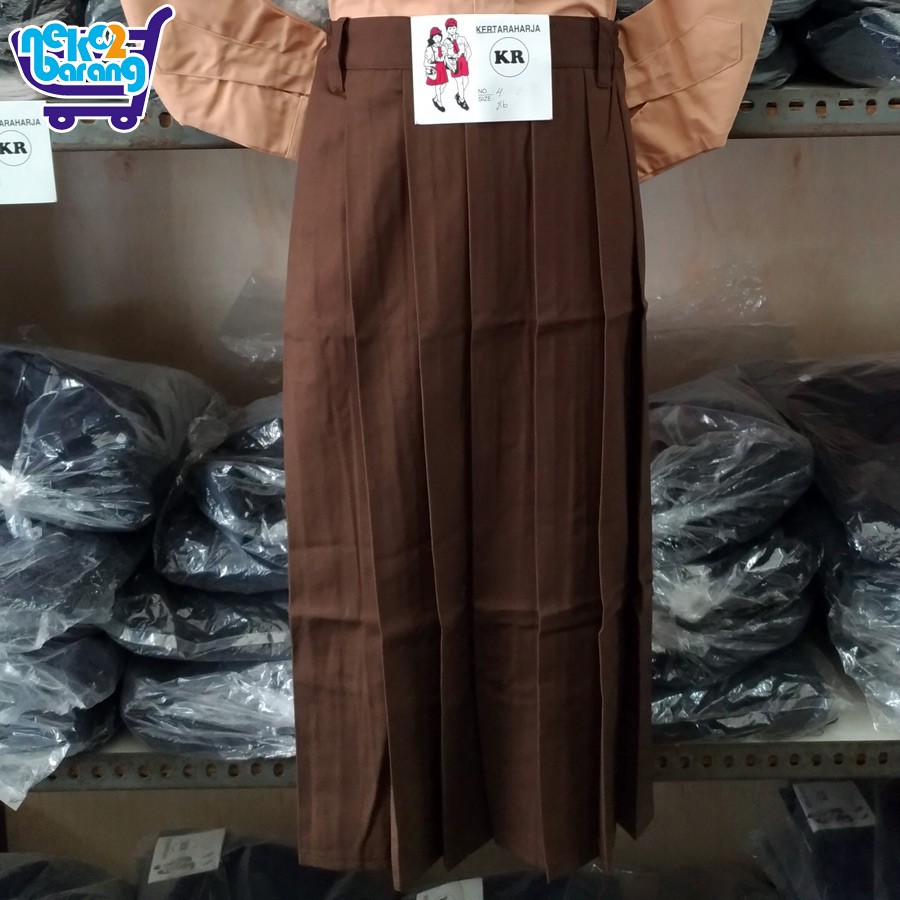 Rok Panjang Rempel Seragam SD Coklat (Seragam Pramuka)