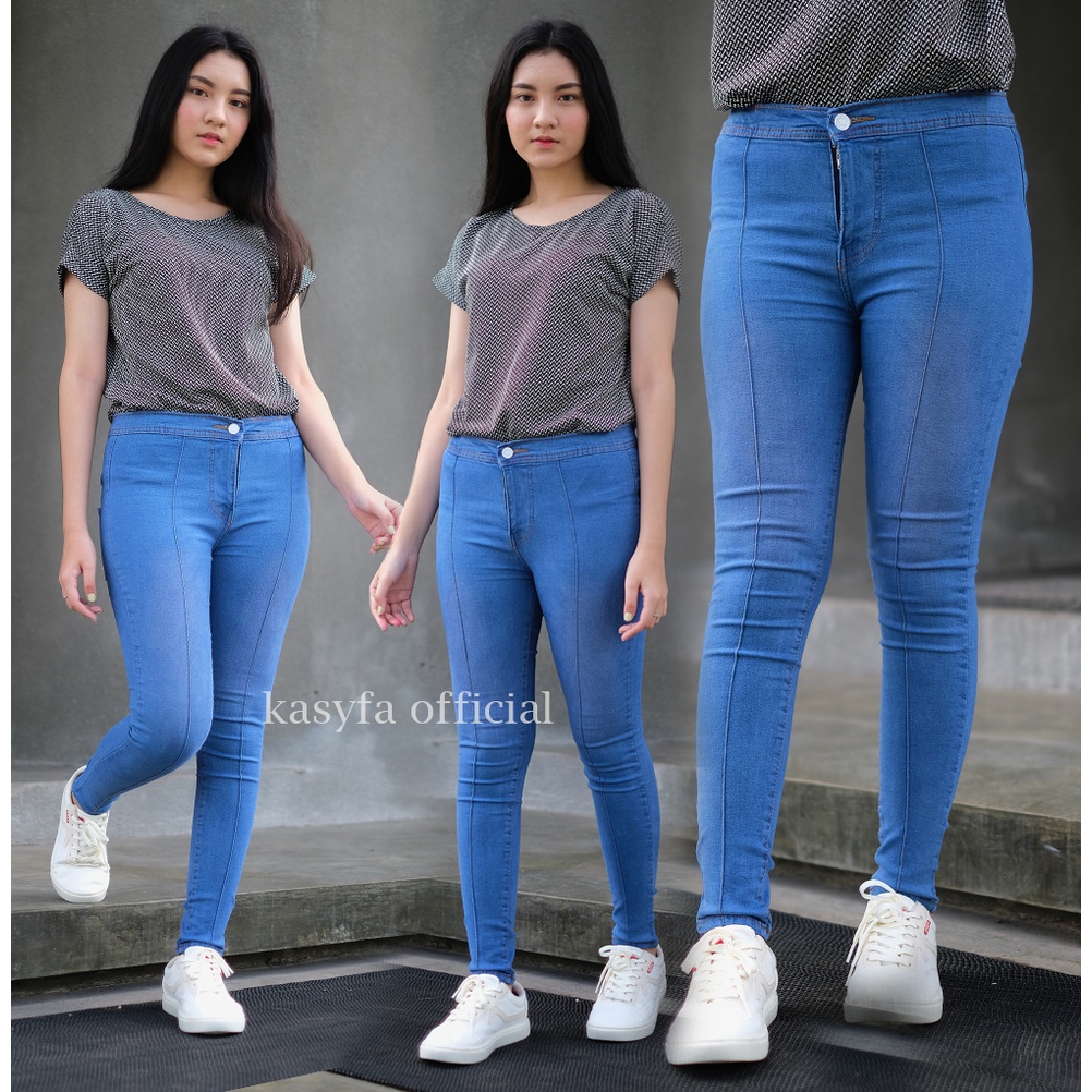 CELANA JEANS HIGH WAIST FRONT LIST // JEANS HIGHWAIST TULANG