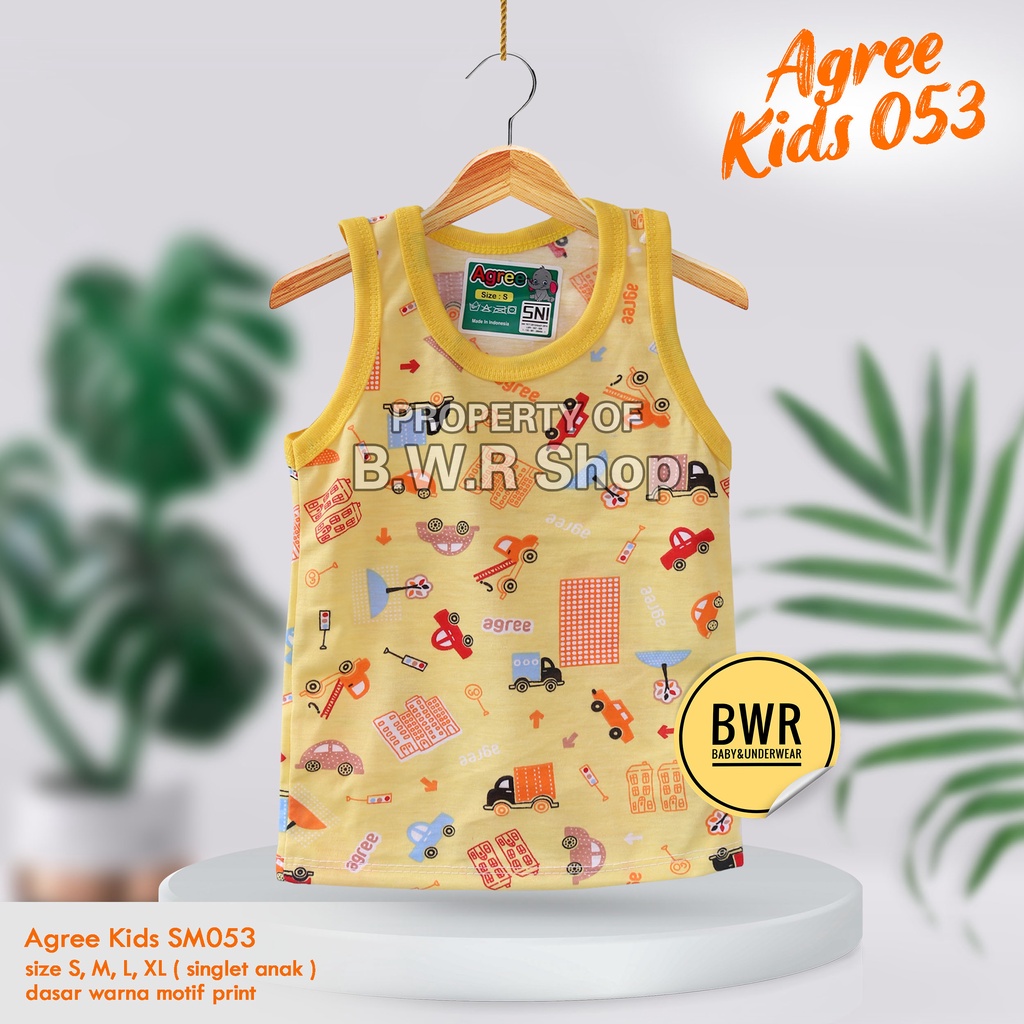 [ 3pc ] Singlet Agree Kids SM053 Metropolitan / Kaos Dalam Anak Santai Harian Agree Sm 053 Motif Lucu | Bwr