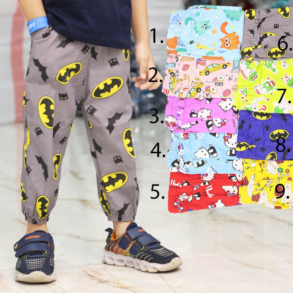  Celana  jogger  anak  gambar motif kartun model terbaru 