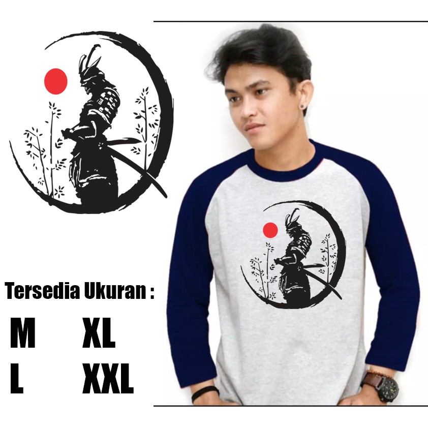 Myco | Kaos Raglan | Gambar Ronin | Kaos lengan panjang | Atasan Pria | Ukuran M - L - XL - XXL