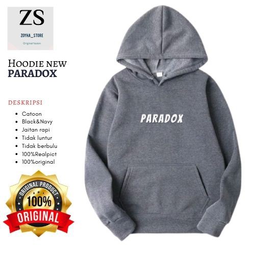 Sweater Hoodie Distro Pria Paradox Original Bahan Katun Fleece Tebal Hight Quality Murah Terbaru