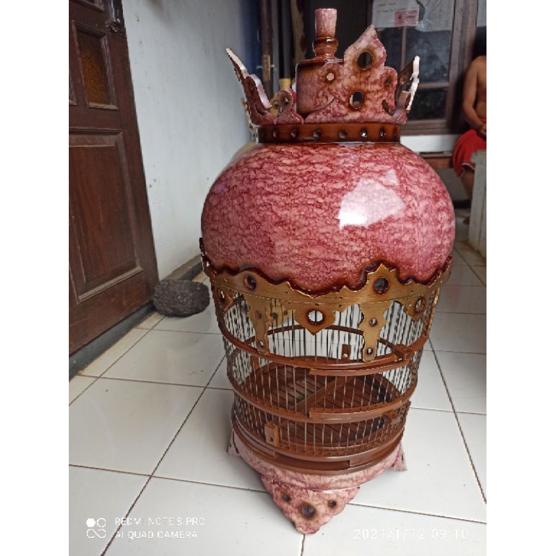 Sangkar perkutut motif marmer