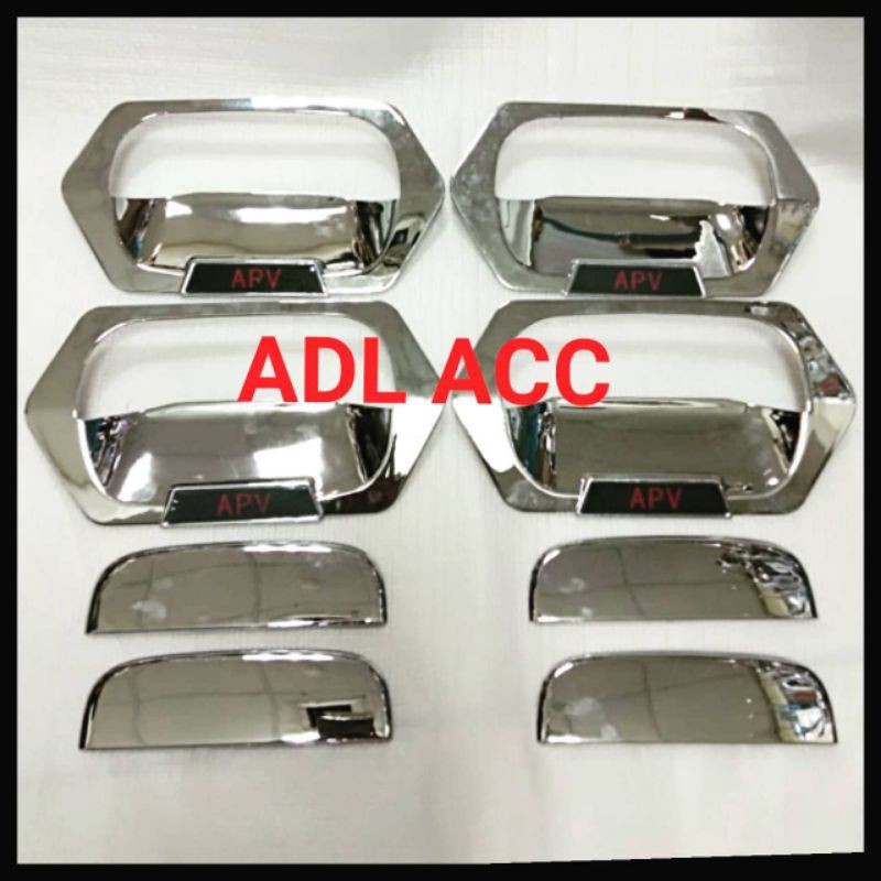 PAKET COVER OUTER mangkok + HANDLE pintu mobil SUZUKI APV  / APV ARENA / CHROME crome hitam TEMPEL avp 2005 2006 2007 2008 2009 2010 2011 2012 2013 2014 2015 2016 2017 2019 2018 2020 2021
