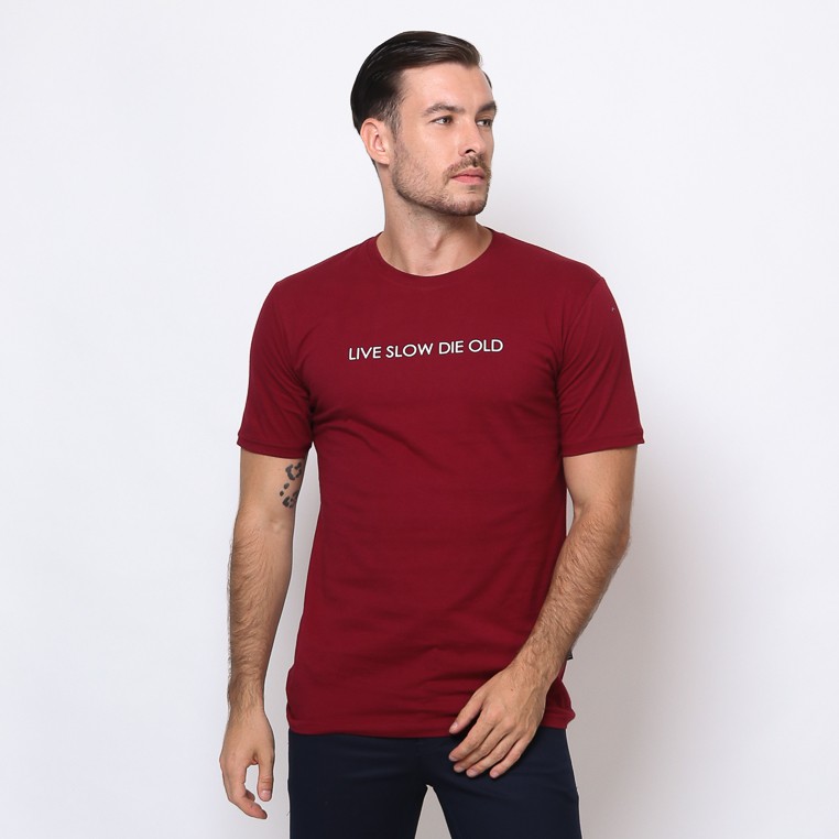 

17Seven Original Kaos Sablon Pria Lengan Pendek 0167-Liveslow-Mrn