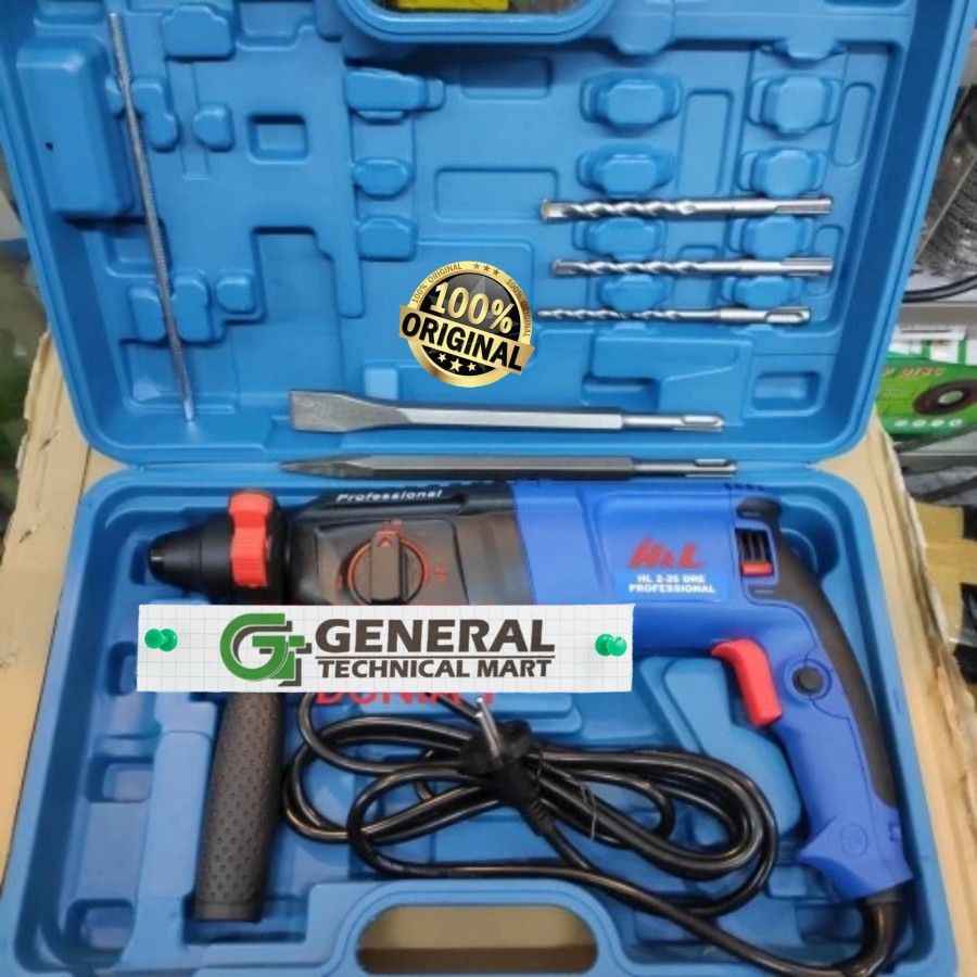 Mesin Bor Bobok Beton Rotary Hammer H&L HL 2-26 DRE Set Mata Bobok