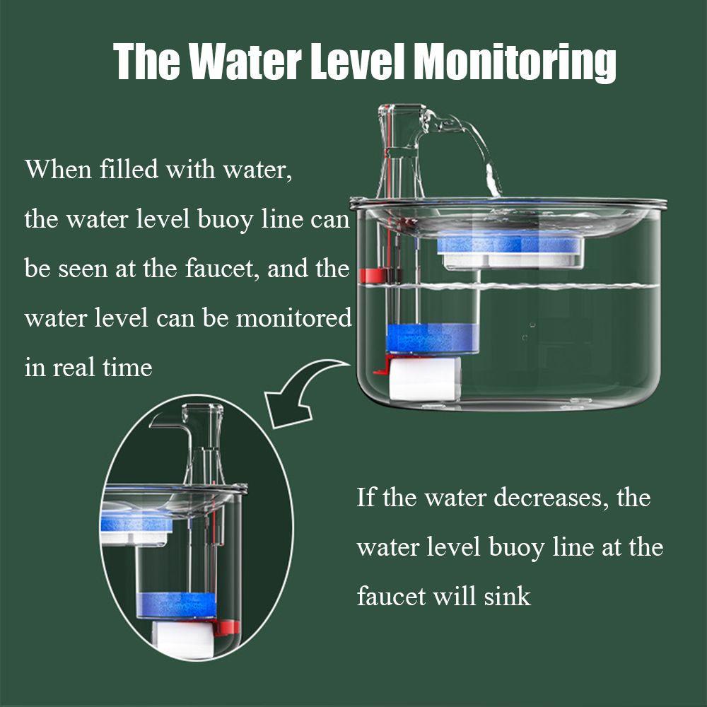 Solighter Pet Water Dispenser Sirkulasi Otomatis Cerdas Stainless steel Mangkuk Minum Senyap