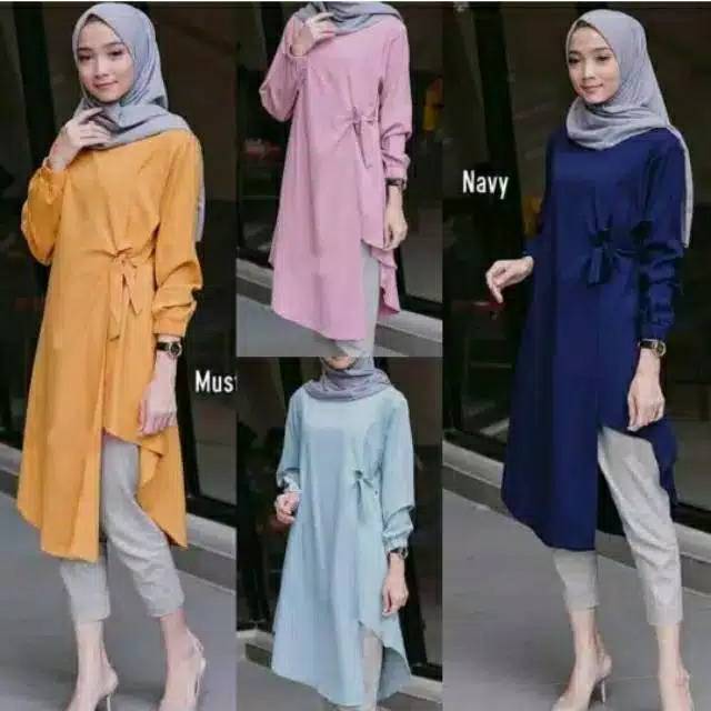 LYDIA TUNIK BAHAN MOSCREPE IMPORT FIT TO M