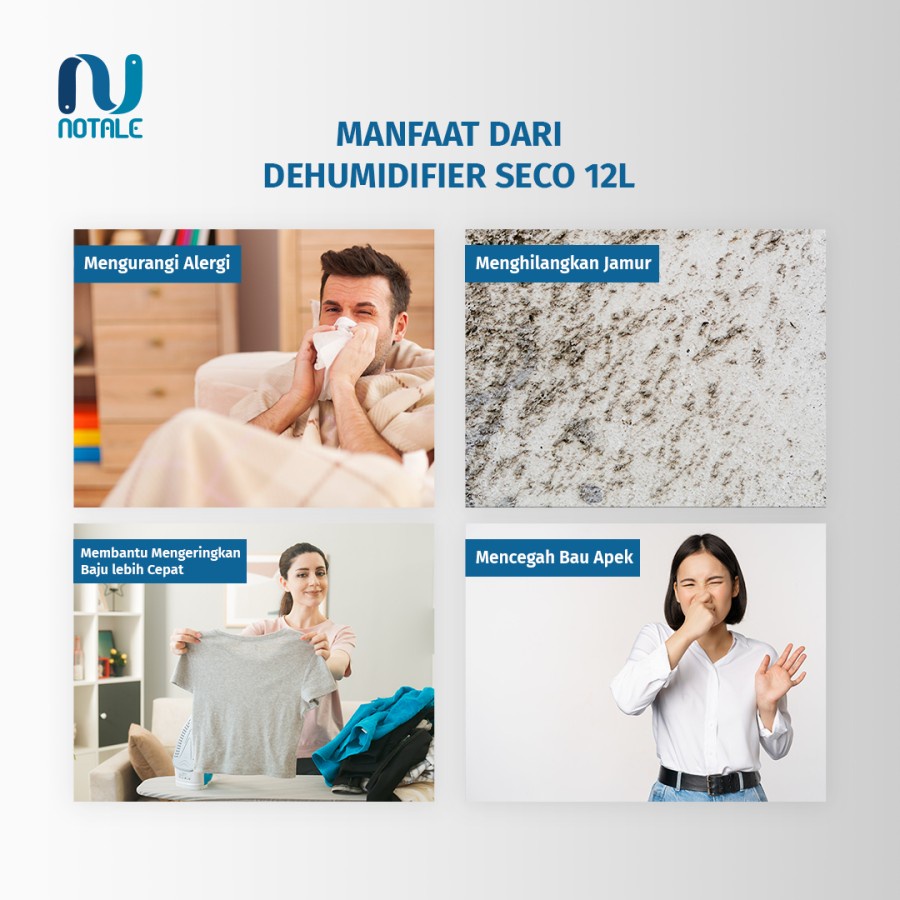 Dehumidifier Notale Seco Smart Dehumidifier 12L /Hari - Garansi Resmi